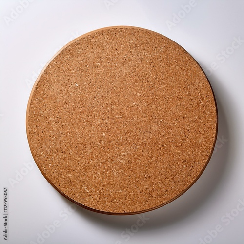 Natural cork-textured board with a minimalist design, standing alone on a white background for versatile applications."