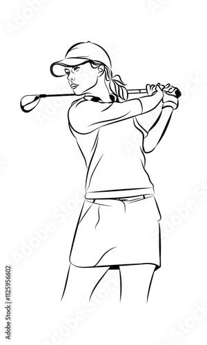 female golfer swinging a club with power and grace. The image captures the essence of the sport and the athlete's determination