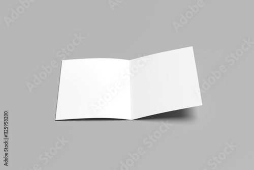 Blank opened magazine template. Open book page clean booklet or magazine template background.
