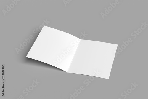Empty book mockup. Opened 3d realistic booklet or brochure soft cover, album or catalog, journal or magazine template, blank white paper sheets,