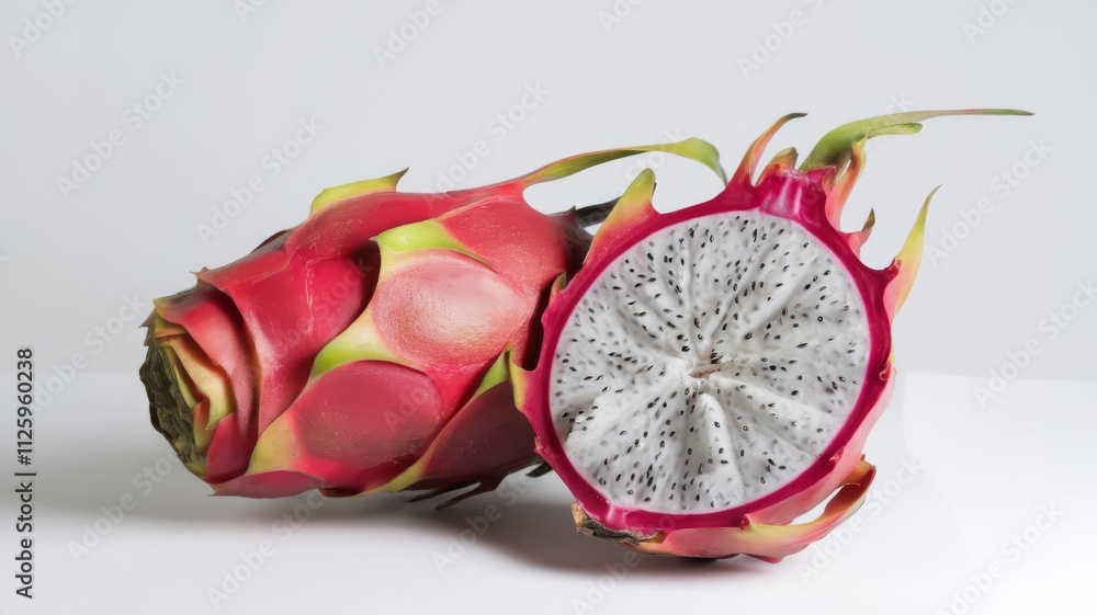 Fresh Dragon Fruit Isolated on White Background Fresh Dragon Fruit Isolated on White Background