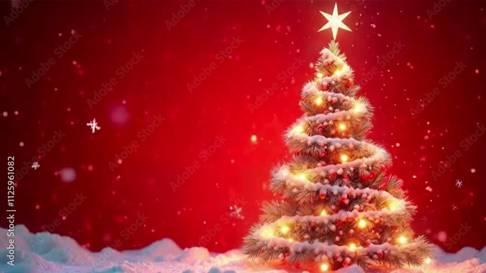 christmas tree on red background christmas tree on red background