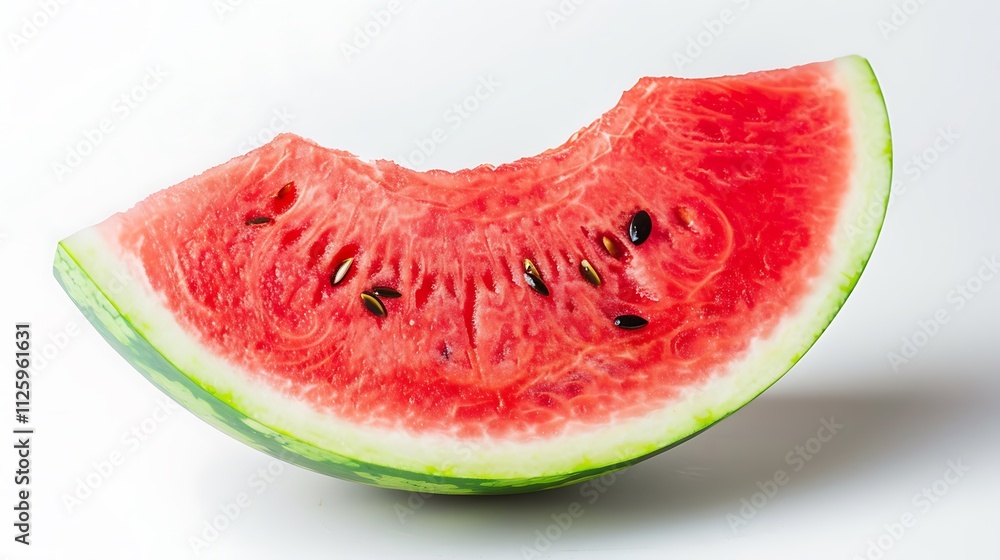 Juicy red watermelon slice with seeds, ideal for summer food, healthy eating, agriculture, fruit industry, and refreshing snack concepts Juicy red watermelon slice with seeds, ideal for summer food, healthy eating, agriculture, fruit industry, and refreshing snack concepts