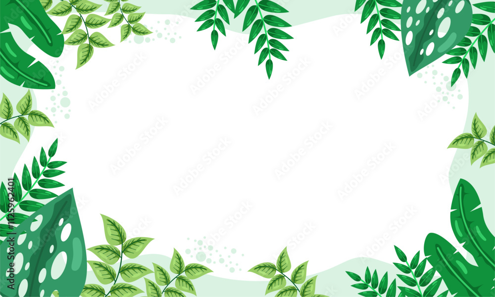 Fototapeta premium nature background with tropical leaf border