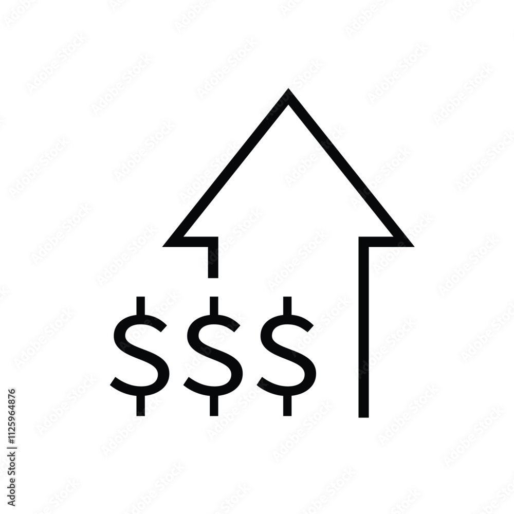 increase sales us dollar money earned business growth profit icon increase sales us dollar money earned business growth profit icon