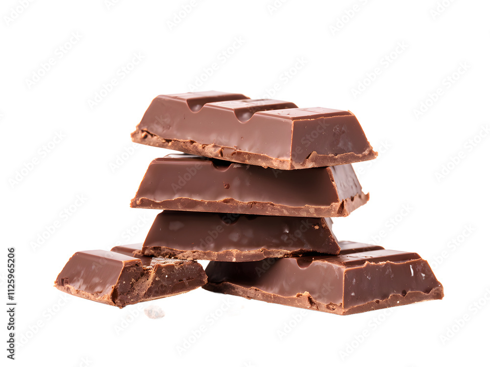 Broken chocolate bar isolated on white background
Broken chocolate bar isolated on white background