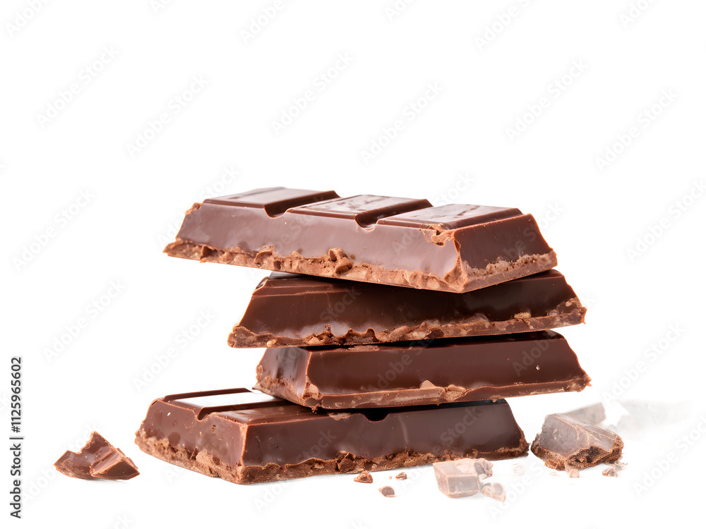 Broken chocolate bar isolated on white background
Broken chocolate bar isolated on white background