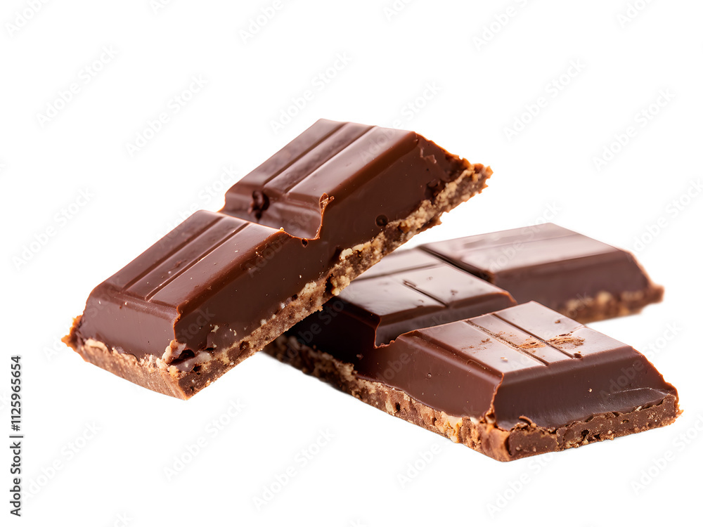 Broken chocolate bar isolated on white background
Broken chocolate bar isolated on white background