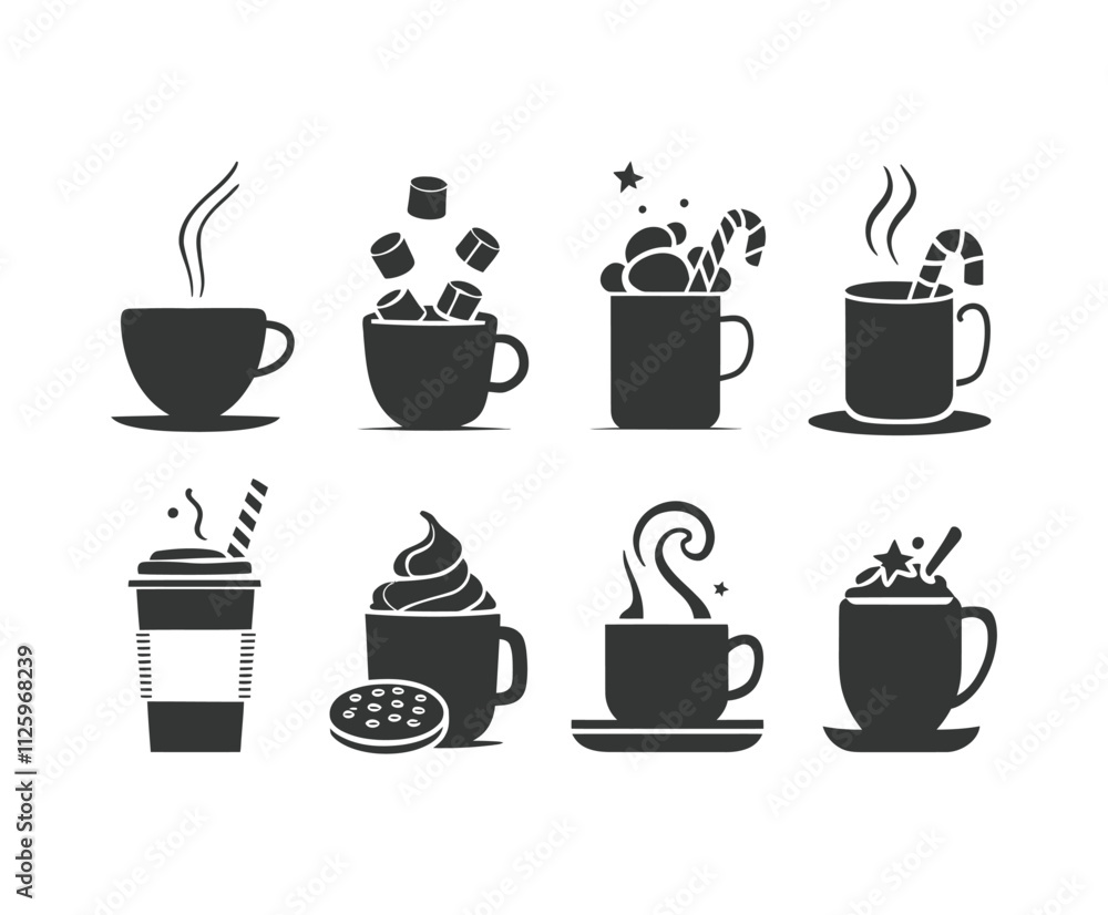 Silhouette Collection Vector Hot Cocoa Design Silhouette Collection Vector Hot Cocoa Design