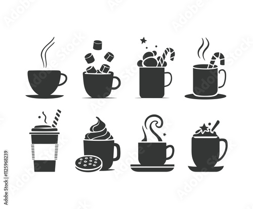 Silhouette Collection Vector Hot Cocoa Design