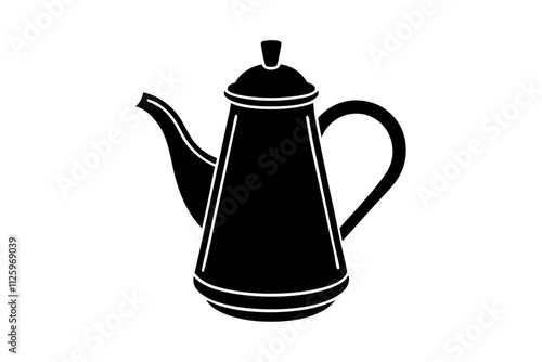 Old-School Coffee Pot Silhouette Design