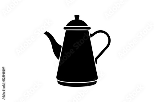 Old-School Coffee Pot Silhouette Design