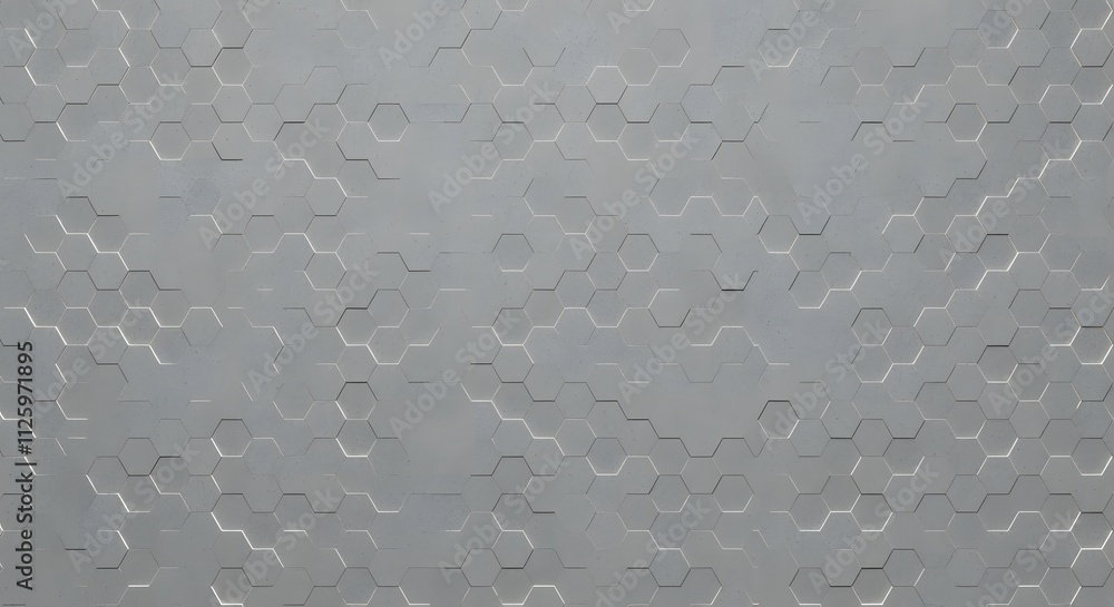 Abstract grey gray white bright seamless geometric hexagonal hexagon mosaic cement stone concrete tile wall texture background banner Abstract grey gray white bright seamless geometric hexagonal hexagon mosaic cement stone concrete tile wall texture background banner