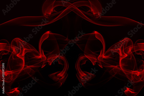 Red smoke abstract on black background. fire design