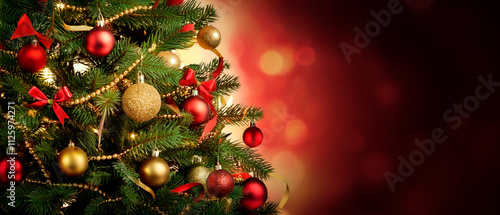  christmas decorated tree background.