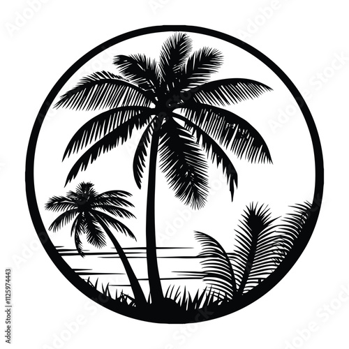 Palm Tree Vector, Illustration