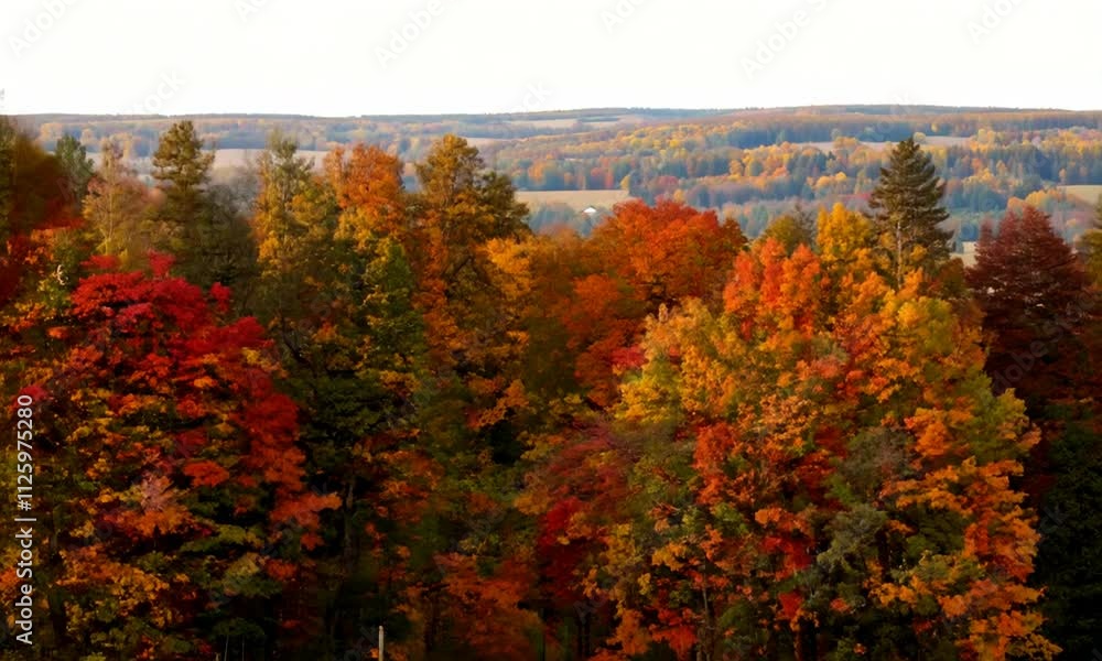 A winding road surrounded by vibrant autumn foliage in a serene natural setting. A winding road surrounded by vibrant autumn foliage in a serene natural setting.