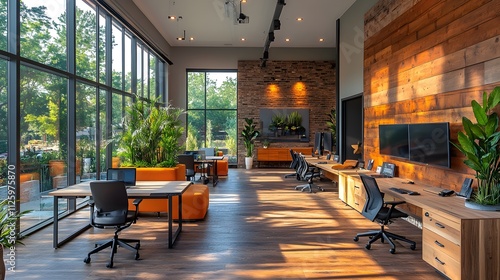 Contemporary Office Space with Modular Workstations and Natural Light