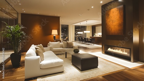 Minimalist Corporate Lounge Area with Modern Furniture Design