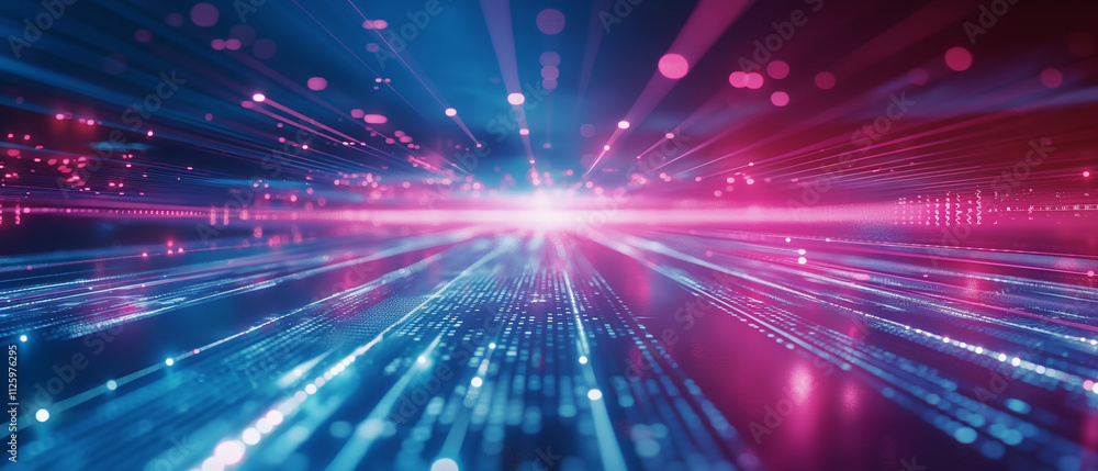 Futuristic Data Stream with Neon Colors Futuristic Data Stream with Neon Colors
