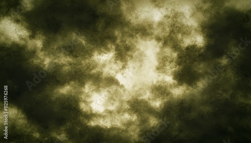 Dark, textured clouds create a moody atmosphere in the sky.