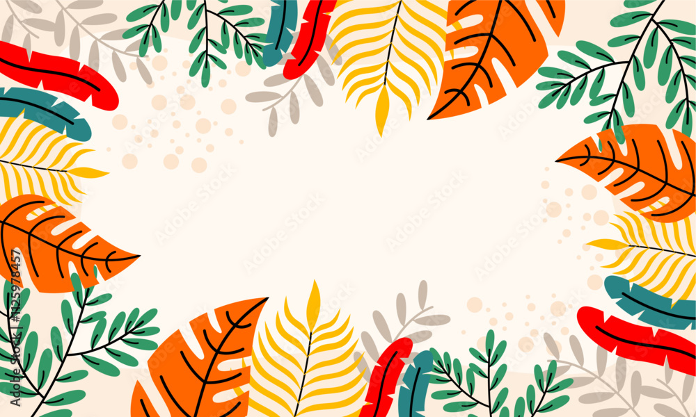 Flat abstract floral leaves background Flat abstract floral leaves background