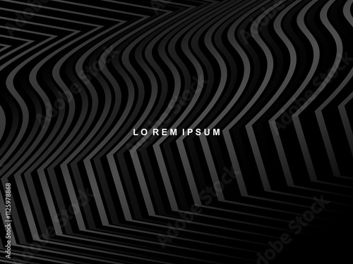 Premium background with diagonal gradient black luxury stripes pattern. Vector horizontal template for digital business banner, formal invitation, luxury voucher, prestigious gift certificate, etc.