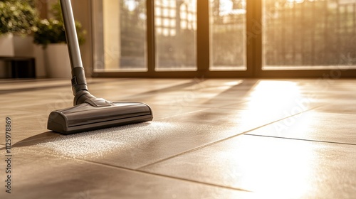 Wallpaper Mural Vacuum cleaner head cleaning tile floor. Perfect for cleaning, home, and hygiene concepts. Torontodigital.ca