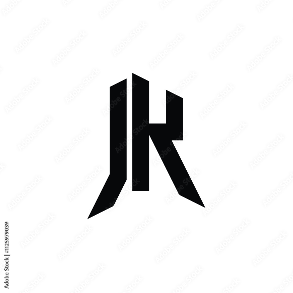 JK monogram logo design letter text name symbol monochrome logotype alphabet character simple logo JK monogram logo design letter text name symbol monochrome logotype alphabet character simple logo