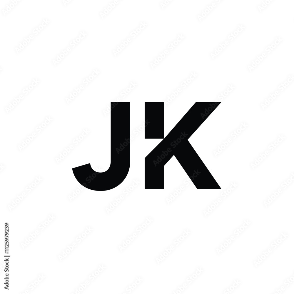 JK monogram logo design letter text name symbol monochrome logotype alphabet character simple logo JK monogram logo design letter text name symbol monochrome logotype alphabet character simple logo