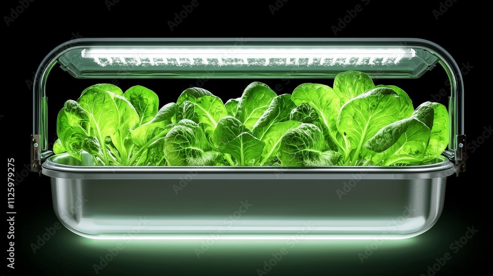 Indoor Hydroponic Lettuce Growing System LED Grow Lights Smart Farming Green Living Indoor Hydroponic Lettuce Growing System LED Grow Lights Smart Farming Green Living