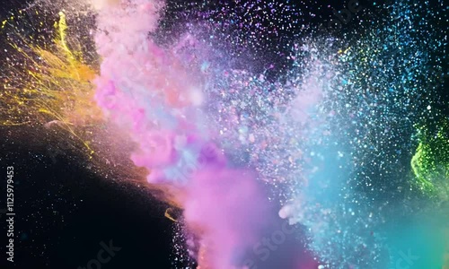 A dark, abstract image with minimal features and subtle light spots.