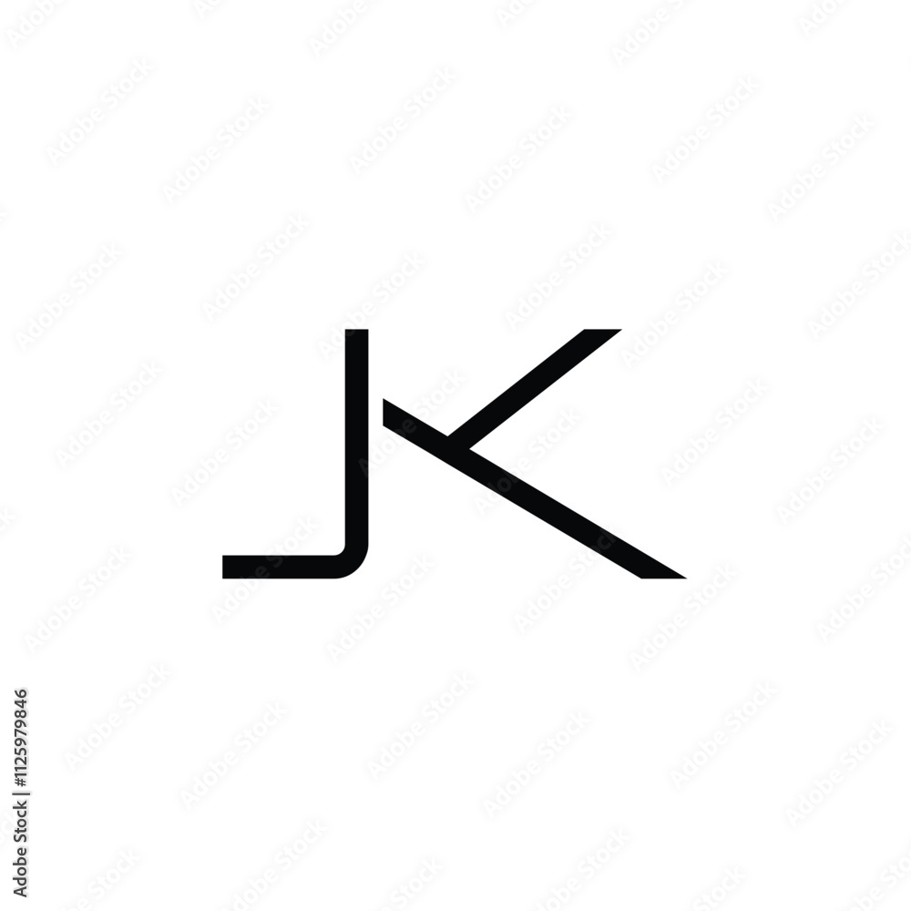 JK monogram logo design letter text name symbol monochrome logotype alphabet character simple logo JK monogram logo design letter text name symbol monochrome logotype alphabet character simple logo