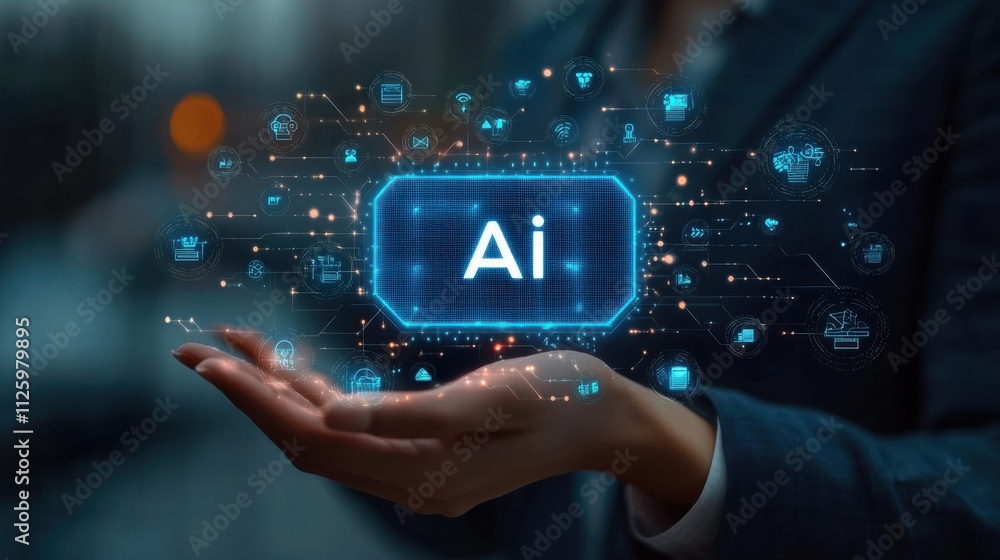 Lift AI and symbols with both hands Lift AI and symbols with both hands
