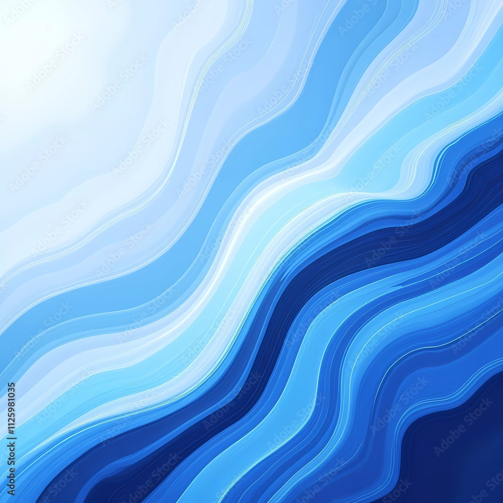 Abstract Blue and White Waves Creating a Calming Oceanic Pattern Abstract Blue and White Waves Creating a Calming Oceanic Pattern