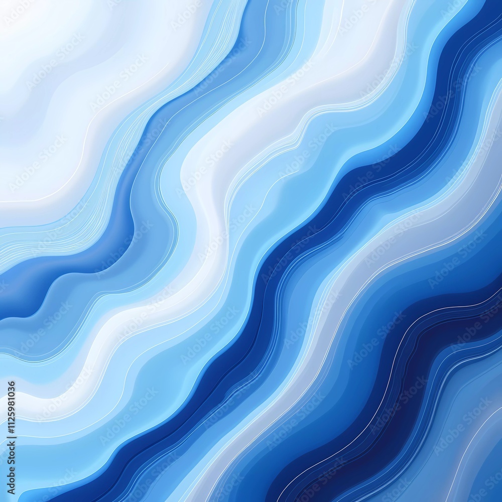 Abstract Blue and White Waves Creating a Calming Oceanic Pattern Abstract Blue and White Waves Creating a Calming Oceanic Pattern