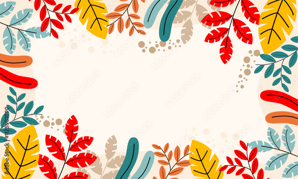 Flat abstract floral leaves background Flat abstract floral leaves background