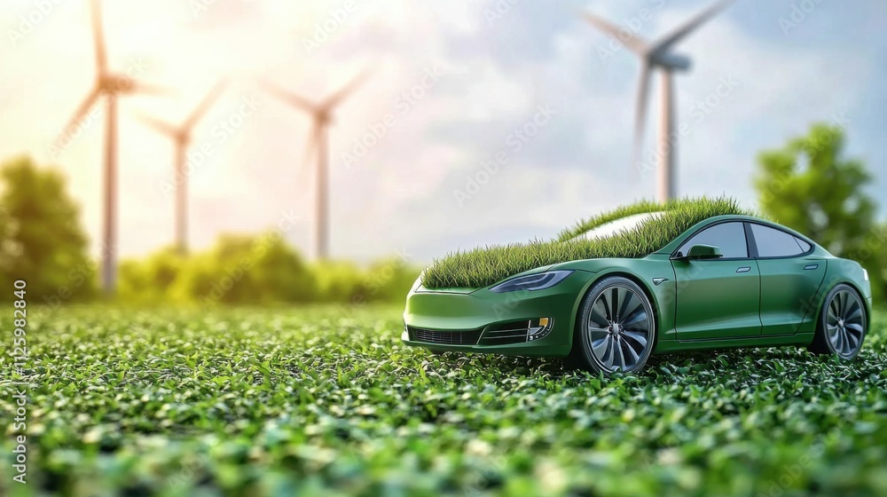 Green energy vehicles and wind turbines Green energy vehicles and wind turbines