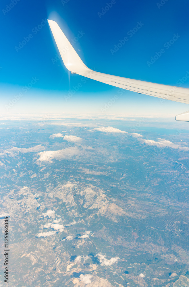 Aerial view on arabian desert and Red sea mountains from airplane Aerial view on arabian desert and Red sea mountains from airplane
