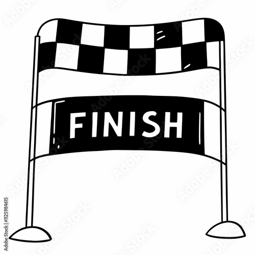 Finish Line Sign illustration vector art white background sign