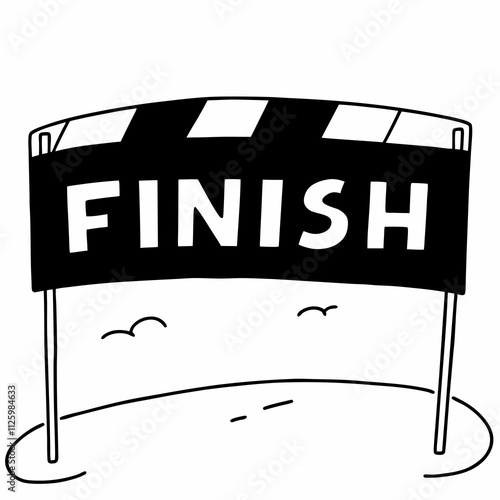 Finish Line Sign illustration vector art white background sign