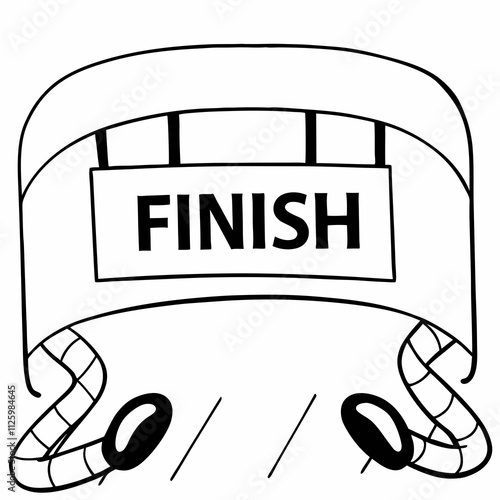 Finish Line Sign illustration vector art white background sign
