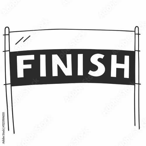 Finish Line Sign illustration vector art white background sign