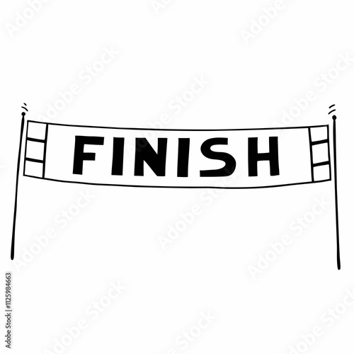 Finish Line Sign illustration vector art white background sign