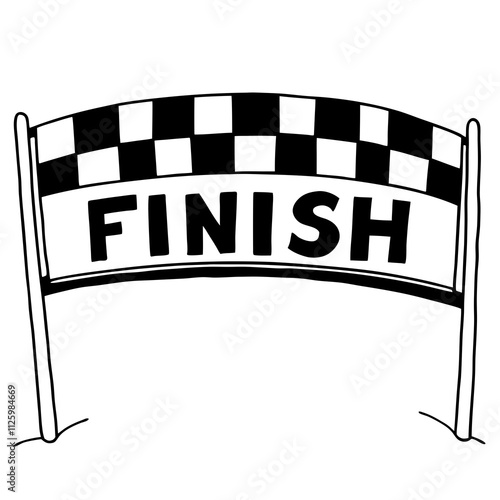 Finish Line Sign illustration vector art white background sign