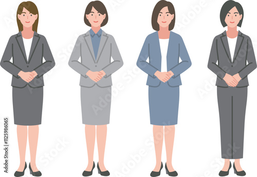スーツを着た女性のイラスト