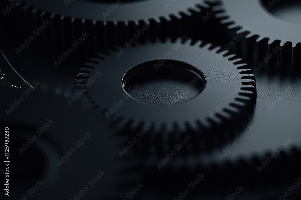 Minimalist Gears on Dark Gray Background Minimalist Gears on Dark Gray Background
