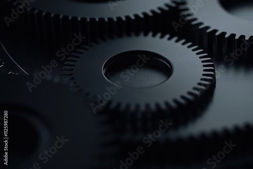 Minimalist Gears on Dark Gray Background photo