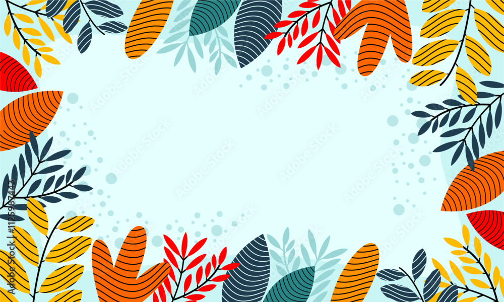 Obraz premium Flat abstract floral leaves background