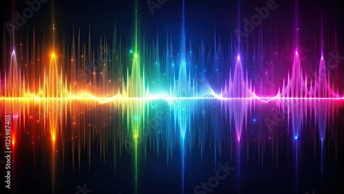 Realistic Sound Waves, Audio Frequency Signals, Digital Equalizer, Music Beats, Voice Recording Vibrations